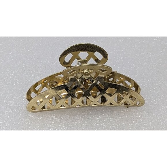 Bebe Gold Metal Hair Claw Clip With Rhinestone Letters - Picture 3 of 4